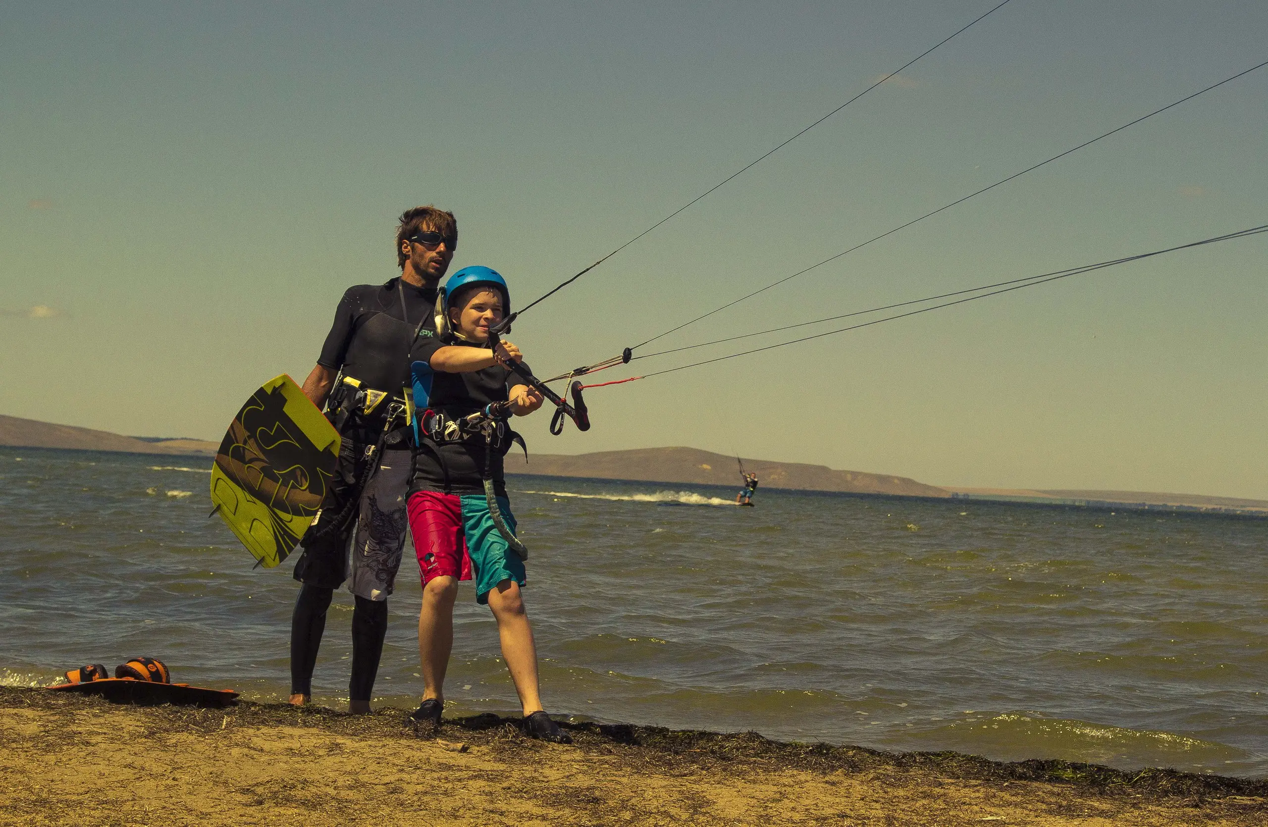 Kitesurfing aerial view